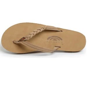 Rainbow 'Flirty' Braided Leather Flip Flop